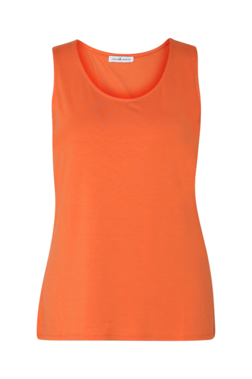 Mouwloos topje van effen viscose-Paprika-10