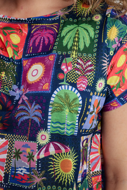 Jungle- en tropisch bedrukt T-shirt-Paprika-5