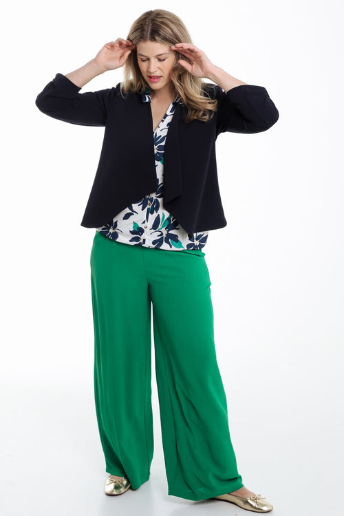 Kort, effen, open jasje met opstroopbare mouwen-Paprika-8