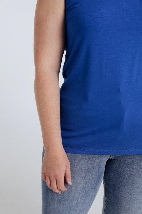 Mouwloos topje van effen viscose-Paprika-4