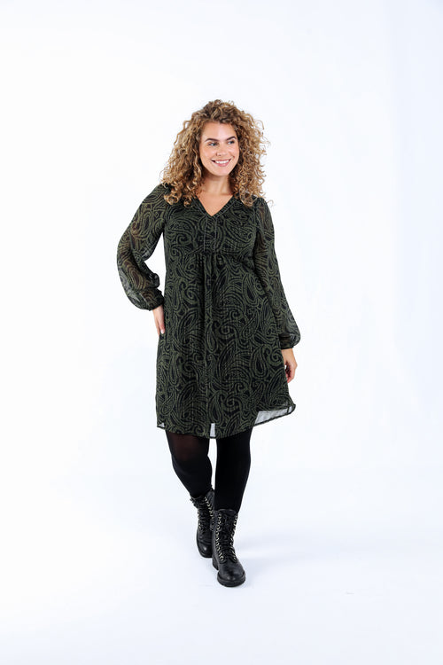 Robe courte imprimé folk-Paprika-1