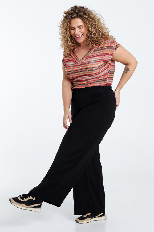 Soepele effen broek-Paprika-8