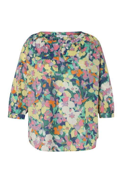 Bloes van katoen met bloemenprint-Paprika-10