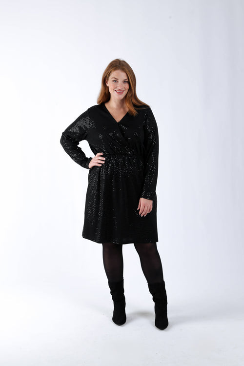 Robe courte effet scintillant-Paprika-6