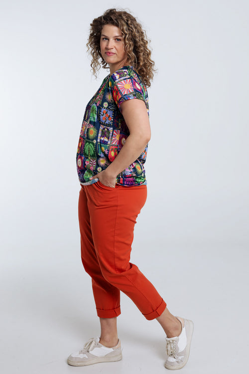 Jungle- en tropisch bedrukt T-shirt-Paprika-8
