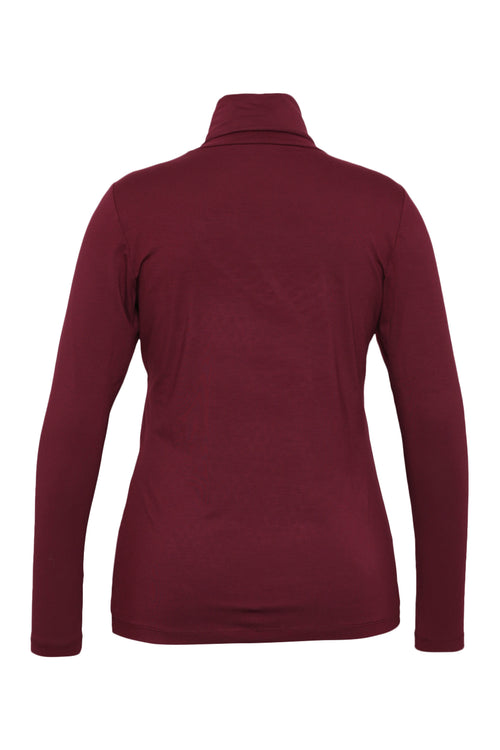 Effen coltrui T-shirt van viscose-Paprika-2