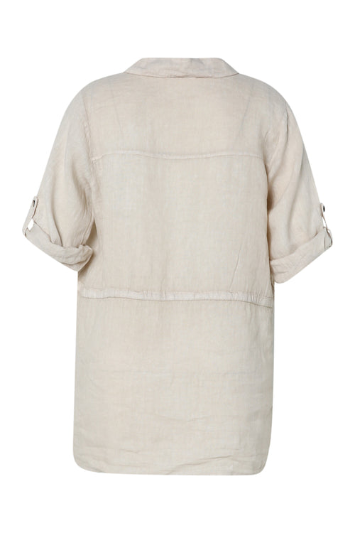 Effen linnen tuniek-Paprika-11