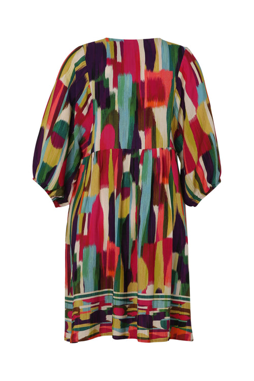 Jurk van viscose met grafische print-Paprika-11