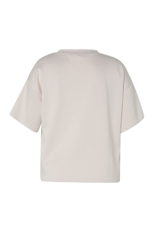 Effen T-shirt met decoratieve knopen-Paprika-11