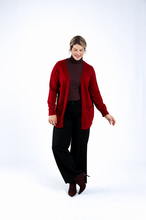 Cardigan en viscose uni-Paprika-5