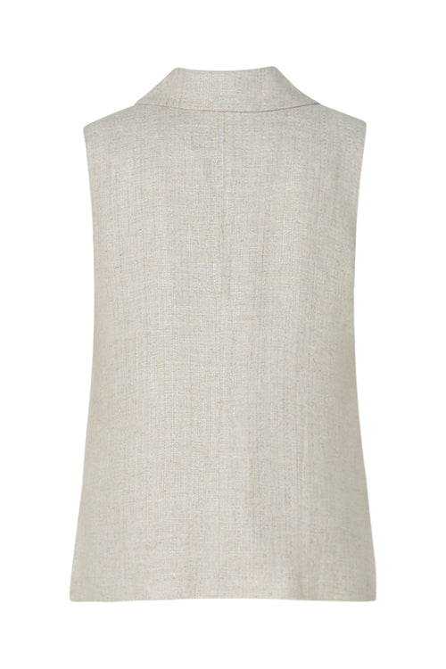 Gilet van viscose en lin met lurex-Paprika-11