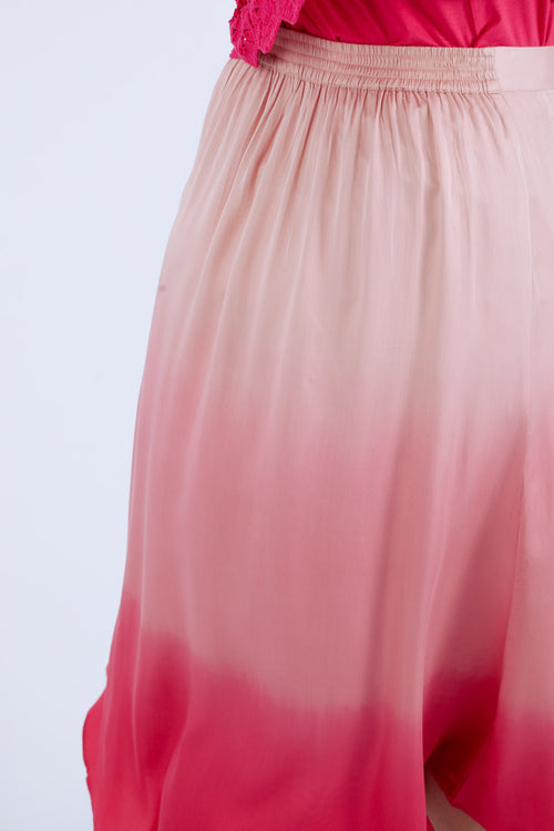 Middel lange rok van viscose tie&dye-Paprika-6