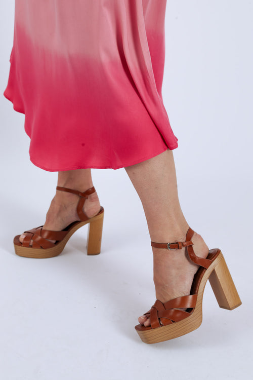 Middel lange rok van viscose tie&dye-Paprika-4