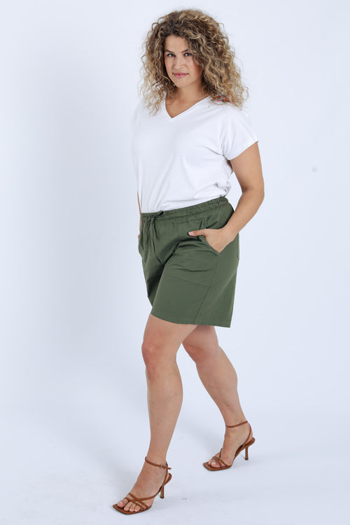 Effen katoenen short-Paprika-8