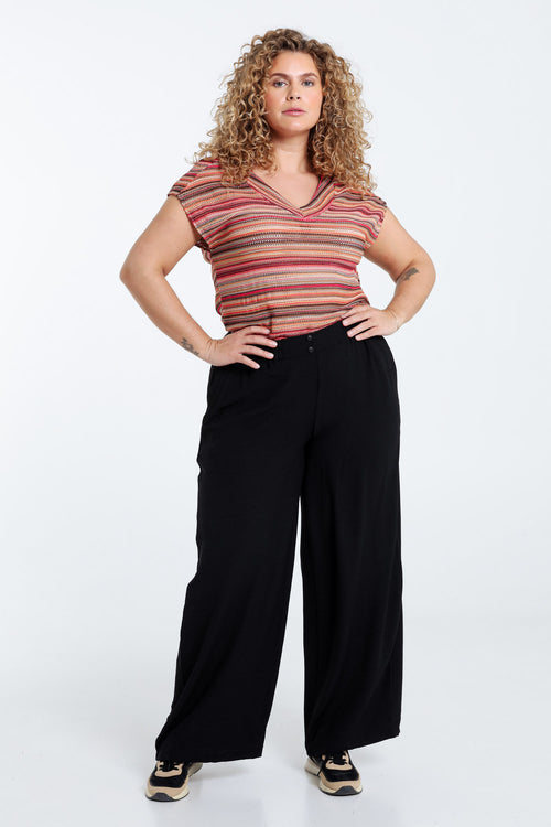 Soepele effen broek-Paprika-7