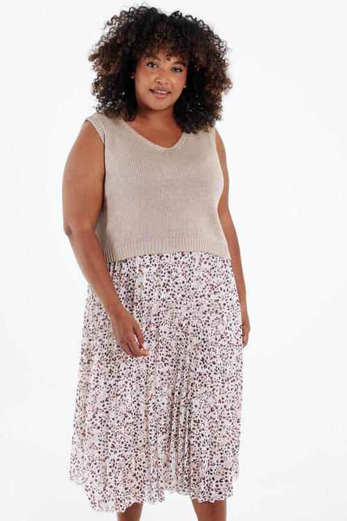 Jurk 2 in 1 met luipaardprint-Paprika-1