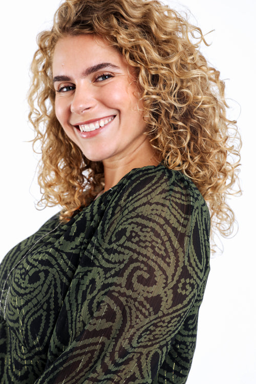 Robe courte imprimé folk-Paprika-5