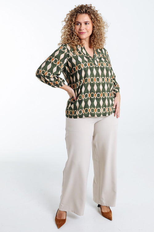 Viscose blouse met grafische print-Paprika-9