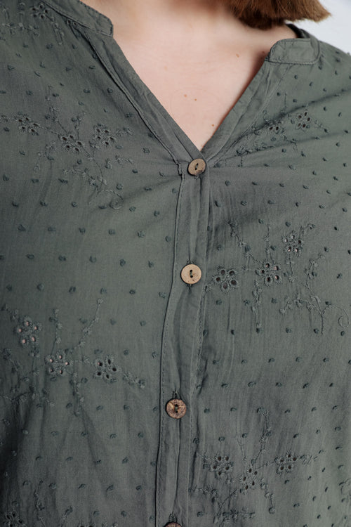 Katoenen blouse met borduursels -Paprika-3