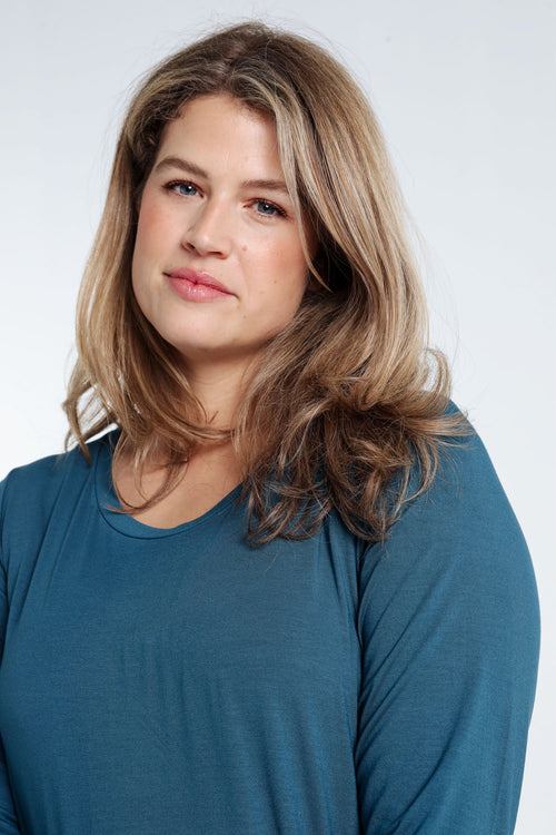 Basic effen viscose T-shirt-Paprika-3