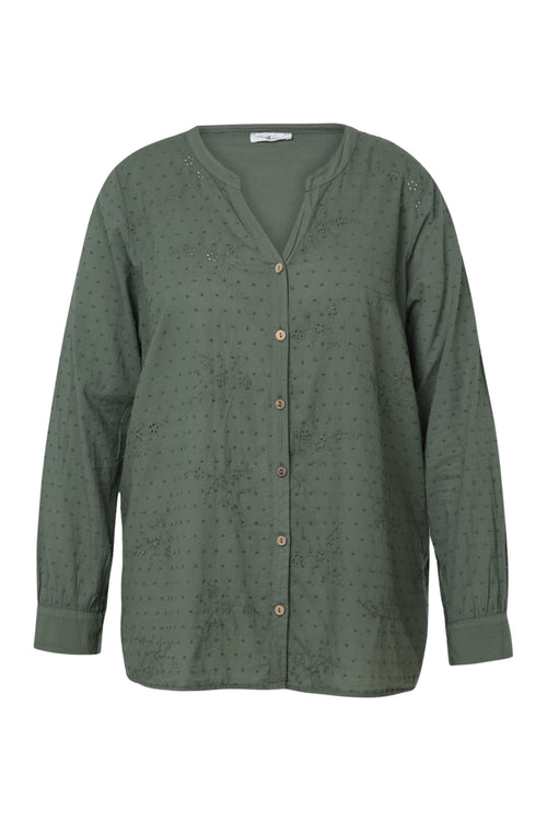 Katoenen blouse met borduursels -Paprika-10
