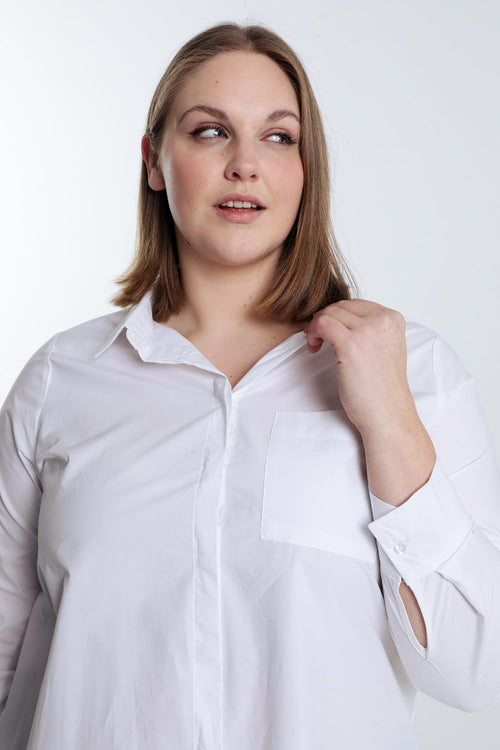 Blouse van effen katoen-Paprika-6