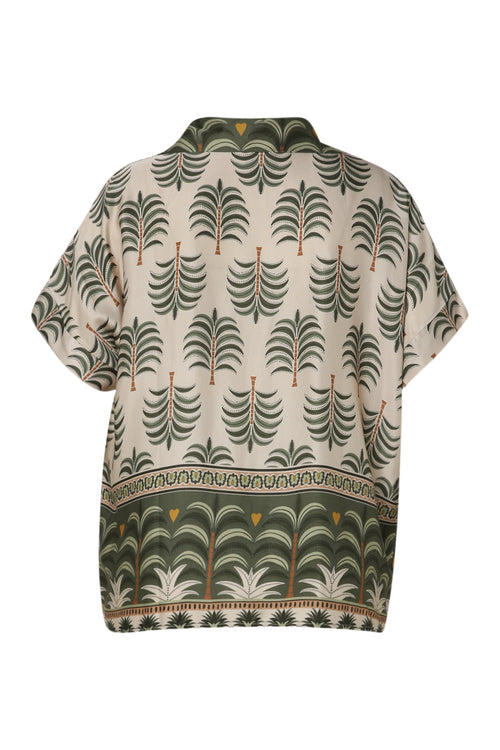 Blouse van viscose met palmprint-Paprika-11