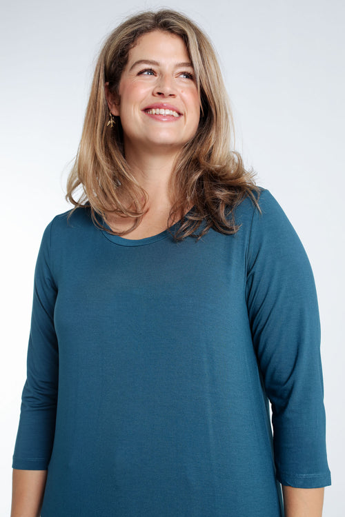 Basic effen viscose T-shirt-Paprika-5