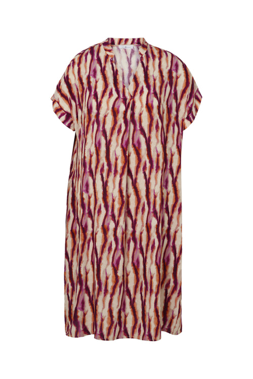 Jurk van viscose met etnische print-Paprika-10