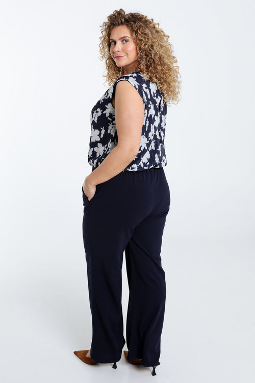 Tweedelige jumpsuit met bloemenprint en lurex-Paprika-2