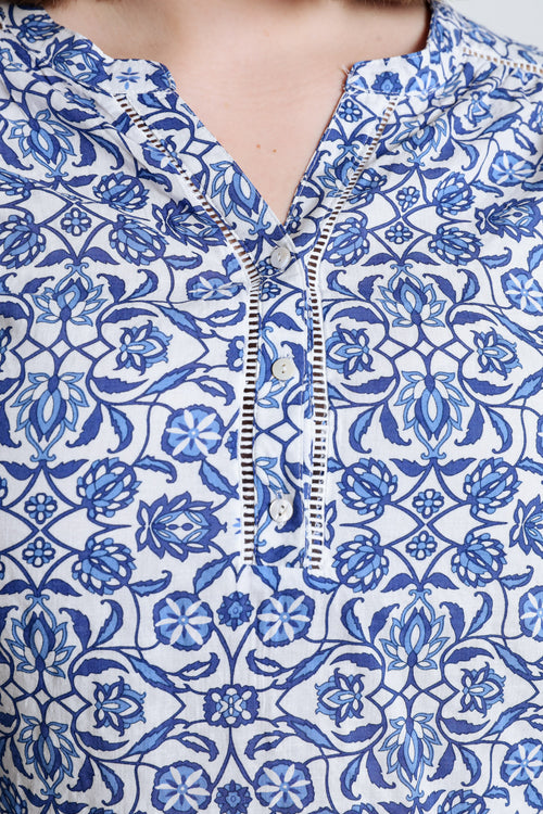 Blouse met tweekleurige print-Paprika-4