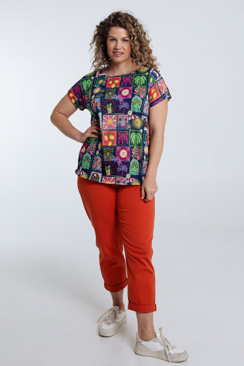 Jungle- en tropisch bedrukt T-shirt-Paprika-9