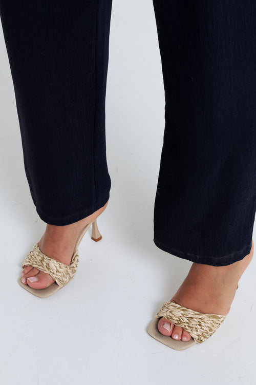 Eénkleurige jumpsuit met riem-Paprika-6