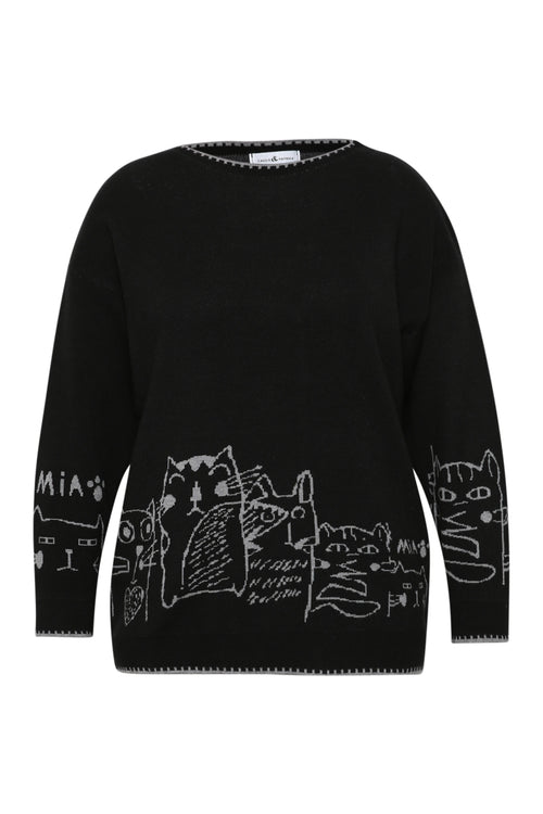 Trui met kattenprint-Paprika-7