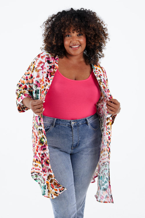 Overhemd van viscose-Paprika-1