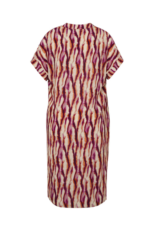 Jurk van viscose met etnische print-Paprika-11