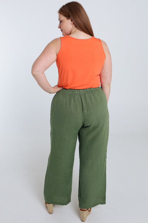 Mouwloos topje van effen viscose-Paprika-2