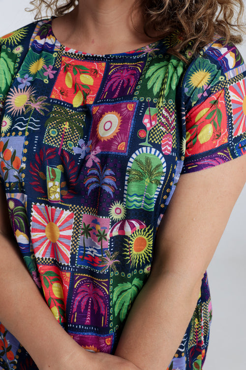 Jungle- en tropisch bedrukt T-shirt-Paprika-6