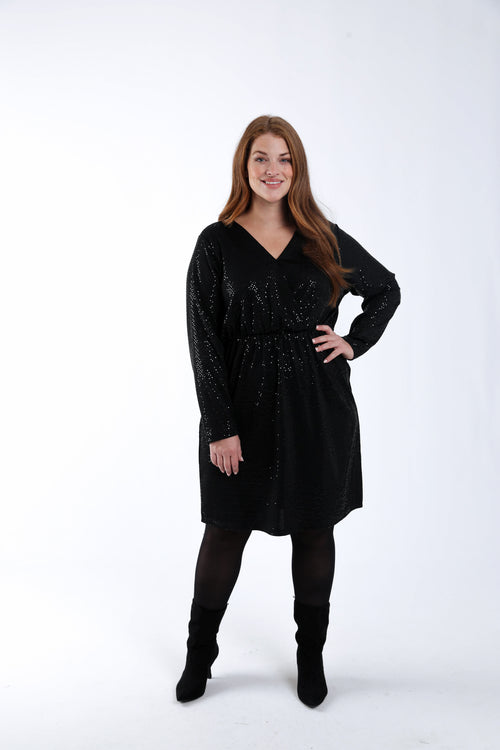 Robe courte effet scintillant-Paprika-1