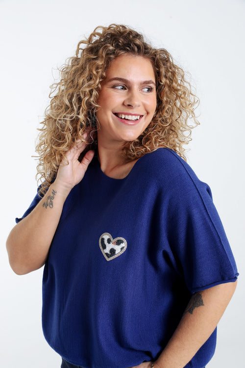 Pull cape uni avec coeur-Paprika-6