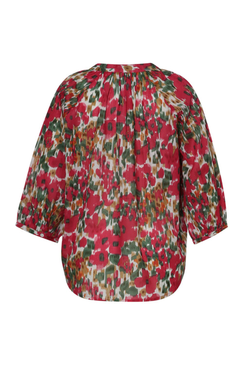 Blouse en coton imprimé floral-Paprika-11