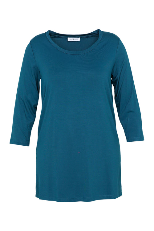 Basic effen viscose T-shirt-Paprika-10