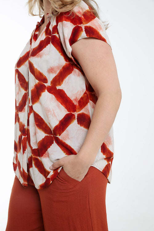 Blouse van grafisch bedrukt viscose-Paprika-6