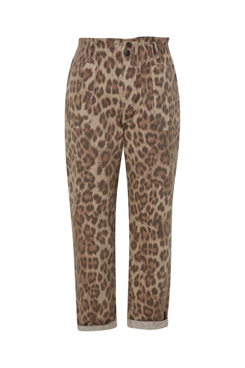 Katoenen broek met dierenprint-Paprika-10