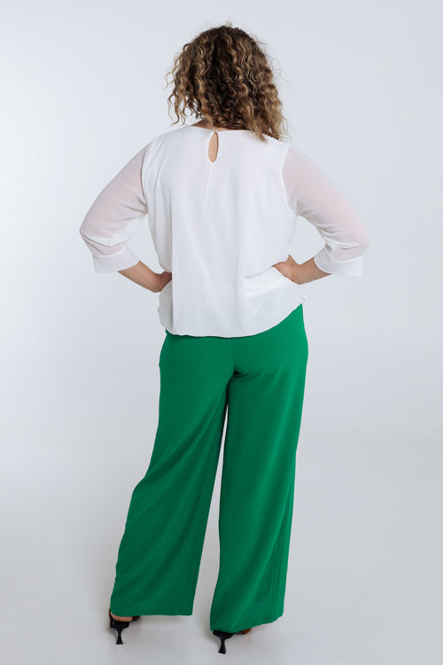 Effen blouse met sieraden-Paprika-2