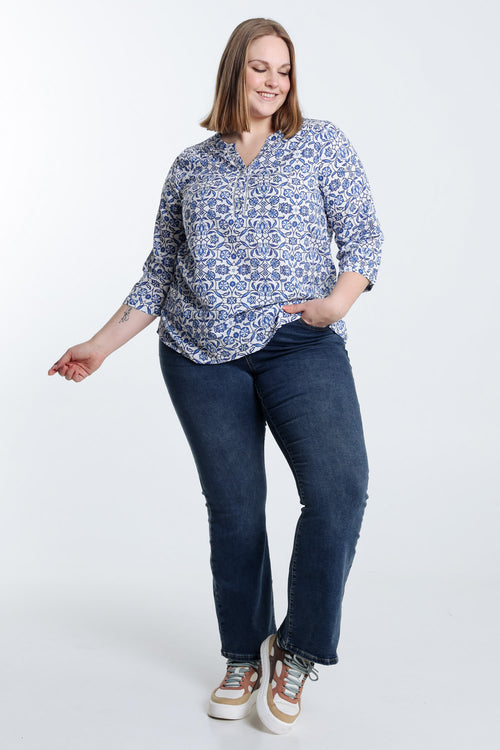 Blouse met tweekleurige print-Paprika-7