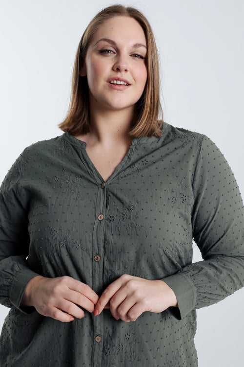 Katoenen blouse met borduursels -Paprika-5