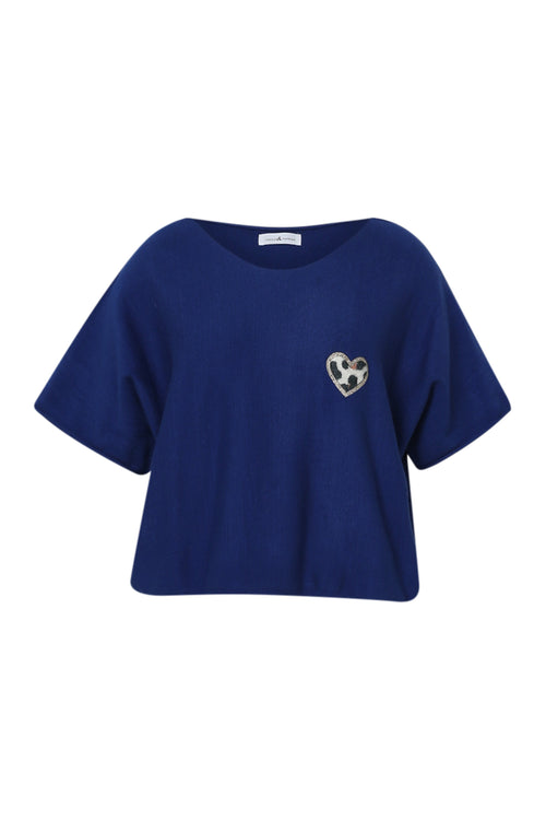 Pull cape uni avec coeur-Paprika-10