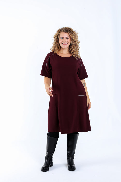 Robe courte unie-Paprika-1