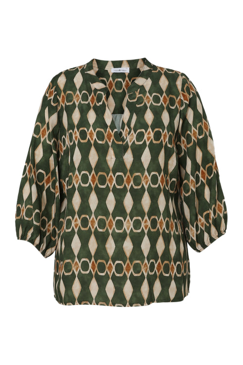 Viscose blouse met grafische print-Paprika-10